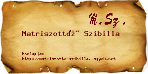 Matriszottó Szibilla névjegykártya